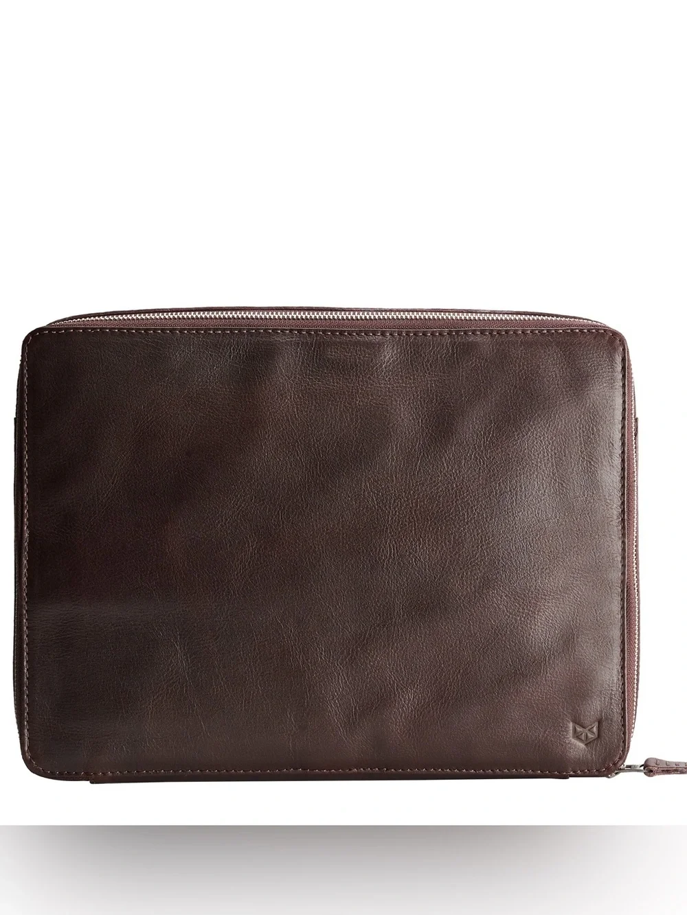 Men's Dark Brown Leather Zip Laptop Folio